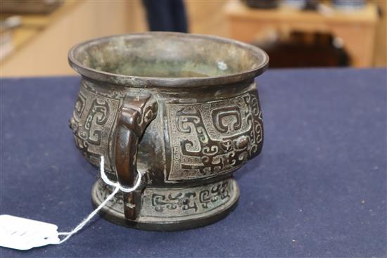 A Chinese bronze censer